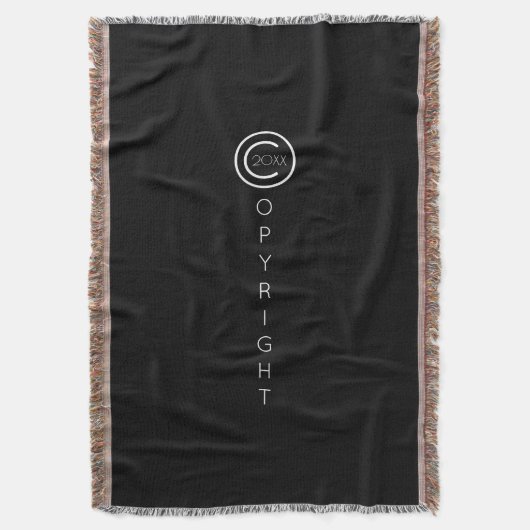 Copyright Modern Typografische Black Deken (Voorkant Verticaal)