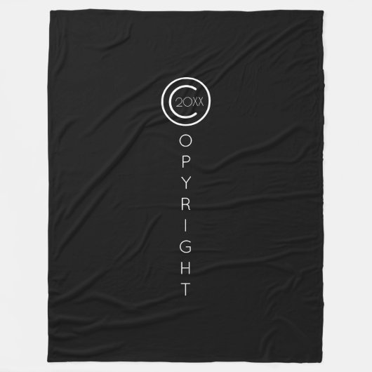 Copyright Modern Typografische Black Fleece Deken (Voorkant)