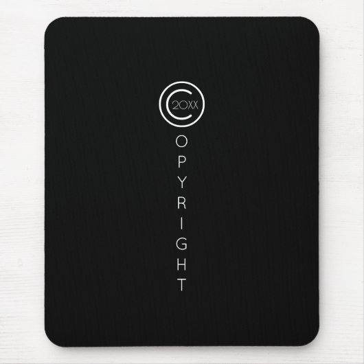 Copyright Modern Typografische Black Muismat (Voorkant)