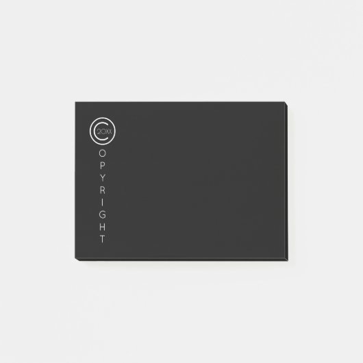 Copyright Modern Typografische Black Post-it® Notes (Voorkant)