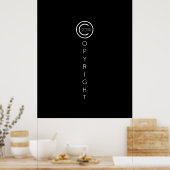 Copyright Modern Typografische Black Poster (Keuken)
