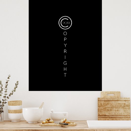 Copyright Modern Typografische Black Poster (Keuken)