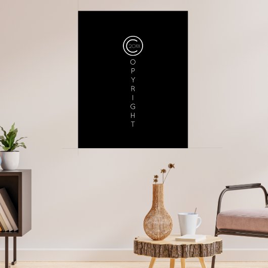 Copyright Modern Typografische Black Poster (Woonkamer 3)