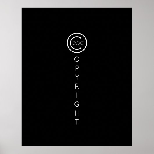 Copyright Modern Typografische Black Poster (Voorkant)