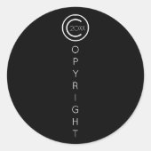 Copyright Modern Typografische Black Ronde Sticker (Voorkant)