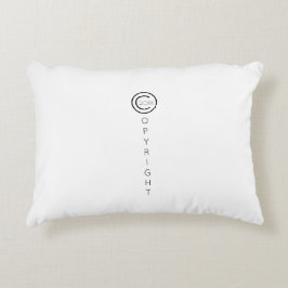 Copyright Modern Typografische White Accent Kussen