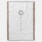 Copyright Modern Typografische White Deken (Voorkant Verticaal)