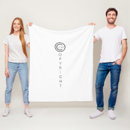Copyright Modern Typografische White Fleece Deken