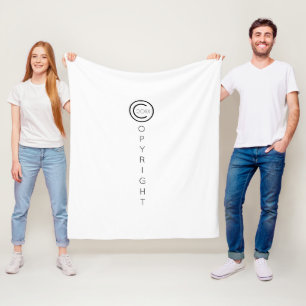 Copyright Modern Typografische White Fleece Deken