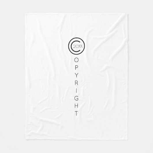 Copyright Modern Typografische White Fleece Deken (Voorkant)
