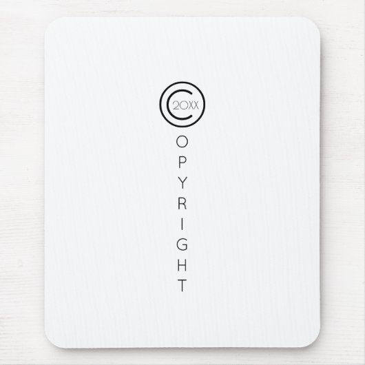 Copyright Modern Typografische White Muismat (Voorkant)