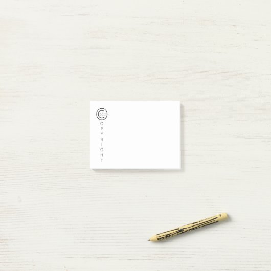 Copyright Modern Typografische White Post-it® Notes (Op bureau)
