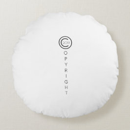 Copyright Modern Typografische White Rond Kussen