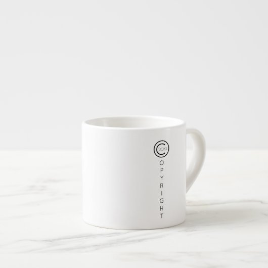 Copyright Modern White Typografische Espresso Kop (Voorkant rechts)