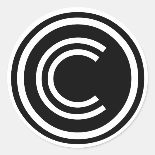 Copyright sign symbol ronde sticker (Voorkant)