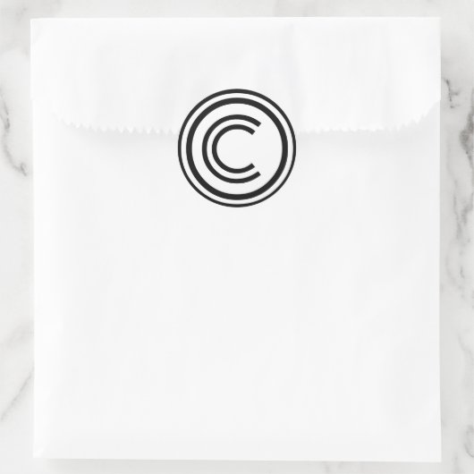 Copyright sign symbol ronde sticker (Tas)