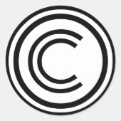 Copyright sign symbol ronde sticker (Voorkant)