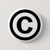 Copyright Symbool Copyrighted Copy Right Pictogram Ronde Button 5,7 Cm (Voorkant)