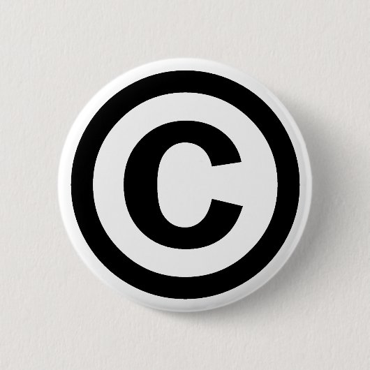 Copyright Symbool Copyrighted Copy Right Pictogram Ronde Button 5,7 Cm (Voorkant)