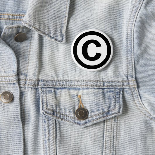 Copyright Symbool Copyrighted Copy Right Pictogram Ronde Button 5,7 Cm (In situ)