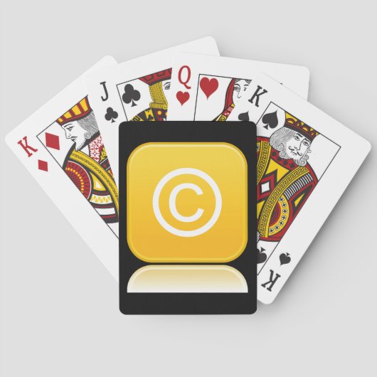 Copyright Symbool gele speelkaarten (Achterkant)