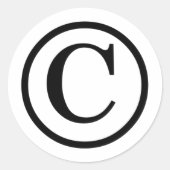 Copyright symbool spul... ronde sticker (Voorkant)