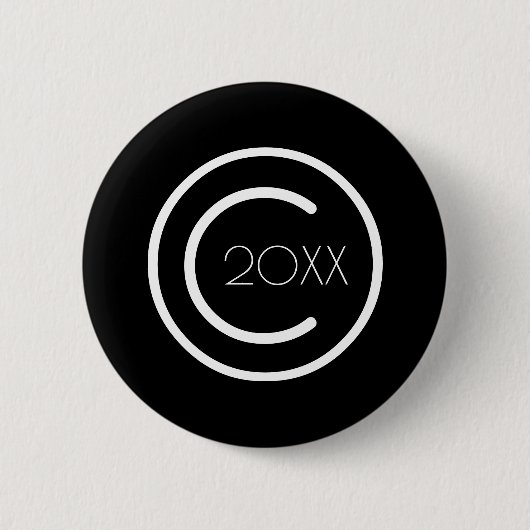 Copyright Yourself Modern Typografische Black Ronde Button 5,7 Cm (Voorkant)