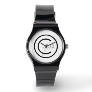 Copyright Yourself Modern Typografische Horloge