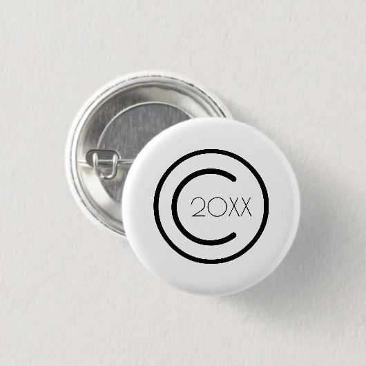 Copyright Yourself Modern Typografische White Ronde Button 3,2 Cm (Voorkant /achterkant)