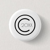 Copyright Yourself Modern Typografische White Ronde Button 3,2 Cm (Voorkant)