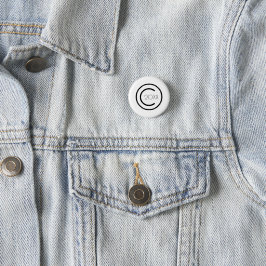 Copyright Yourself Modern Typografische White Ronde Button 3,2 Cm
