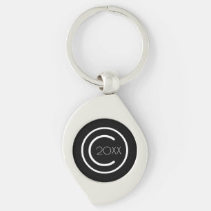 Copyright Yourself Moderne Typografische Sleutelha Sleutelhanger