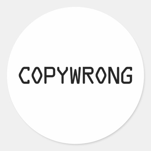 Copyverkeerd Ronde Sticker (Voorkant)