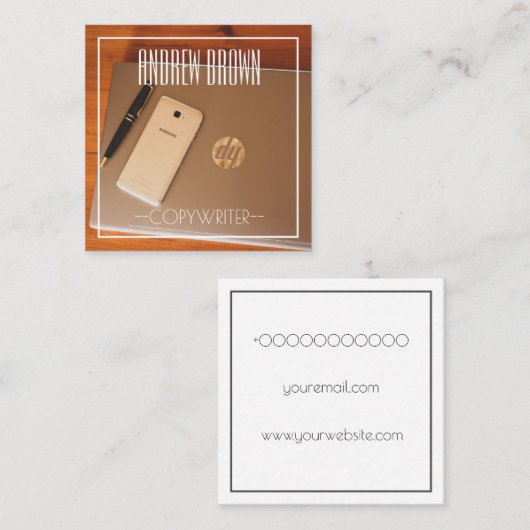 Copywriter Computer Keyboard Visitekaartje (Voorkant / Achterkant)