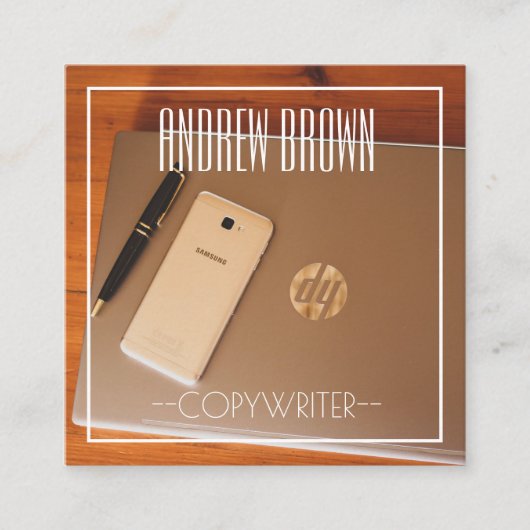 Copywriter Computer Keyboard Visitekaartje (Voorkant)