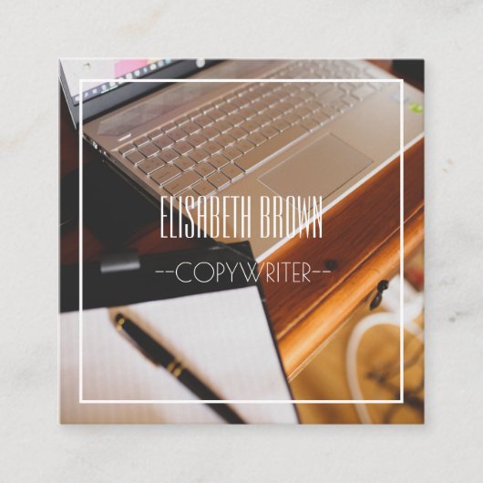 Copywriter Computer Keyboard Visitekaartje (Voorkant)