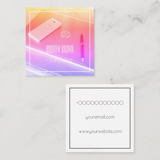 Copywriter Computer Keyboard Visitekaartje (Voorkant / Achterkant)