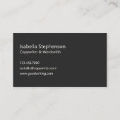 Copywriter Freelance Writer Modern Minimal Visitekaartje (Achterkant)