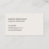 Copywriter Freelance Writer Simple Humorous Visitekaartje (Achterkant)