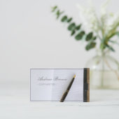 Copywriter Notebook Pen Visitekaartje (Staand voorkant)