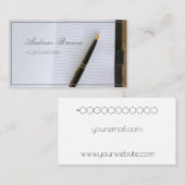 Copywriter Notebook Pen Visitekaartje (Voorkant / Achterkant)