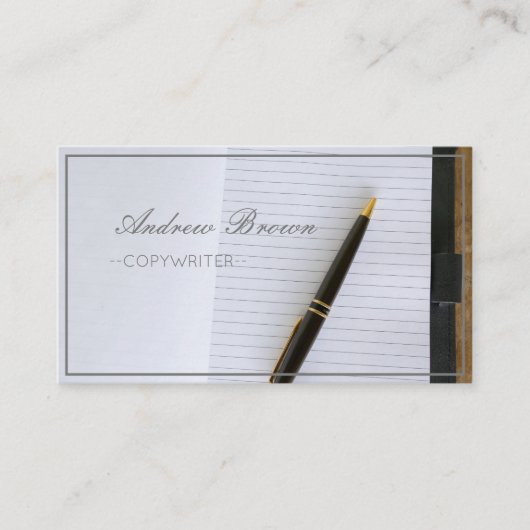 Copywriter Notebook Pen Visitekaartje (Voorkant)