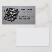 copywriter typemachine ontwerp stijlvol zilver visitekaartje (Voorkant / Achterkant)