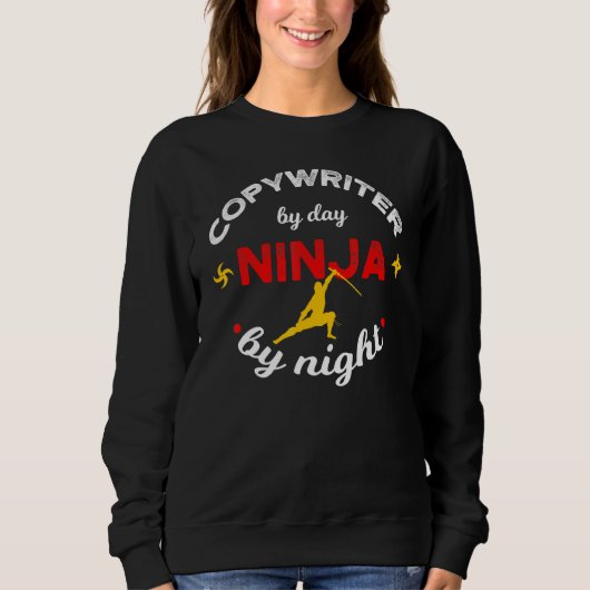 Copywriter voor dag ninja tegen nacht trui (Voorkant)