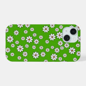 Coque Witte bloemenvlinder op groen tapijt iPhone 15 Case (Achterkant horizontaal)