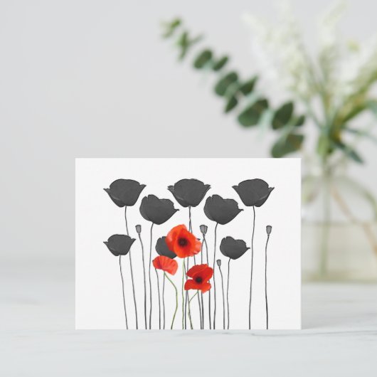 coquelicot briefkaart (Staand voorkant)