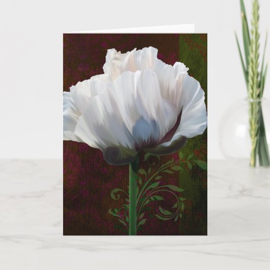 Coquelicot En Rouge white poppy Greeting Card. Kaart (Voorkant)