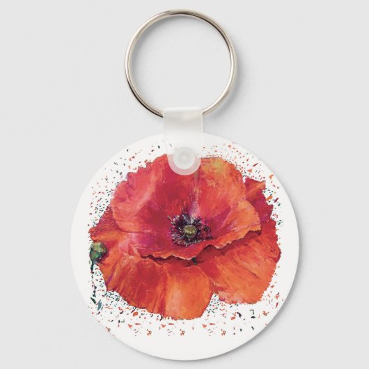 coquelicot rouge sleutelhanger (Voorkant)