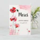 "Coquelicots"-handelskaart Bedankkaart (Staand voorkant)