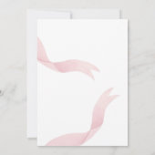 Coquete pink bow Bridal Shower invitation Kaart (Achterkant)